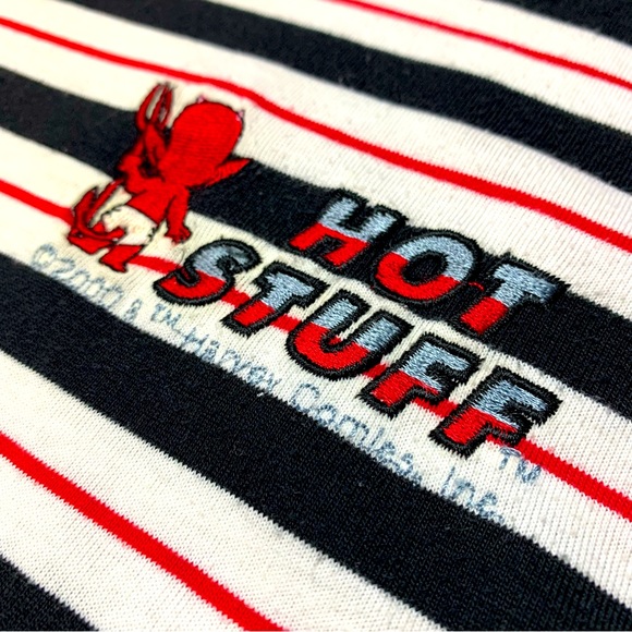 VTG Hot Stuff The Little Devil Striped Shirt Small Fits Large Harvey Comics 2000 - Picture 6 of 12